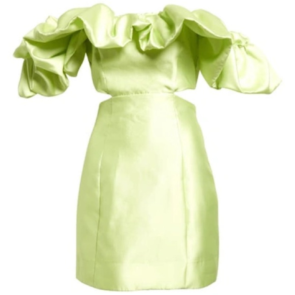 ALEMAIS Suzi Off-the-shoulder Mini Dress